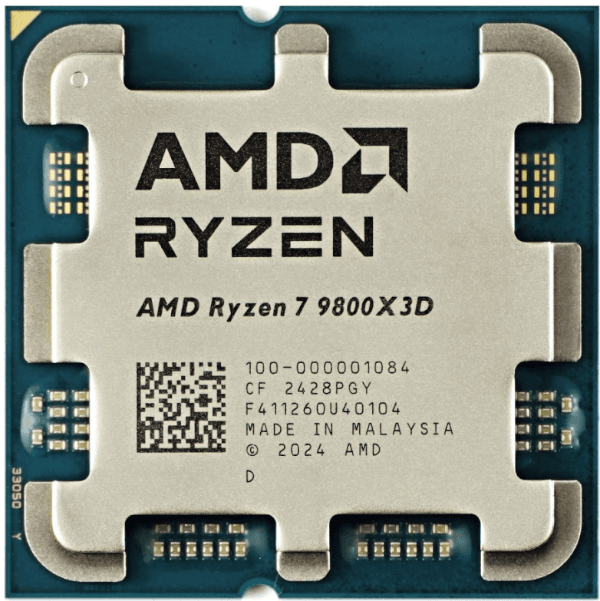 מעבד AMD Ryzen 7 9800X3D ZEN5 AM5 עם 8 ליבות ו-5.2Ghz