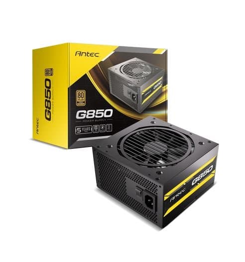ספק כוח ANTEC ATOM G850 עם מאוורר שקט 120MM וסמיה-מודולרי