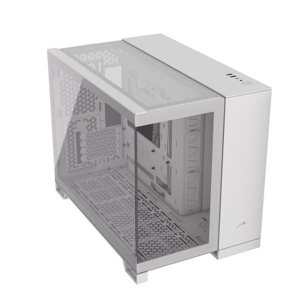 מארז Corsair 2500X Mini-Tower mATX זכוכית מחוסמת ללא מאווררים לבן
