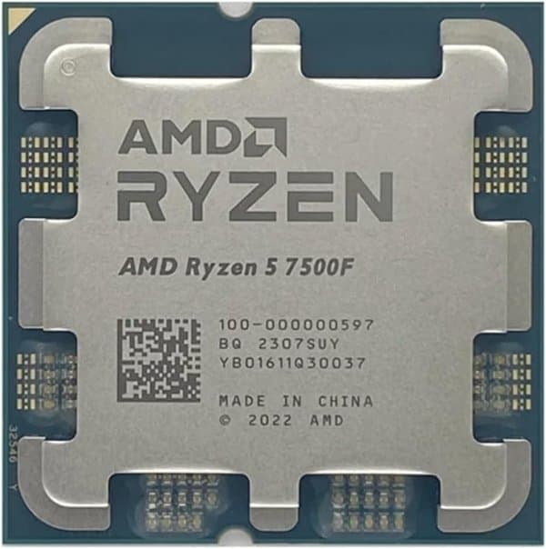 מעבד AMD ZEN 4 R5 7500F עד 5GHZ AM5 ללא מאוורר וללא GPU