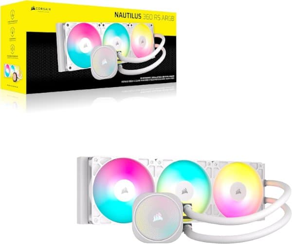 קירור נוזלי Corsair iCUE NAUTILUS 360 RS White 360mm AIO