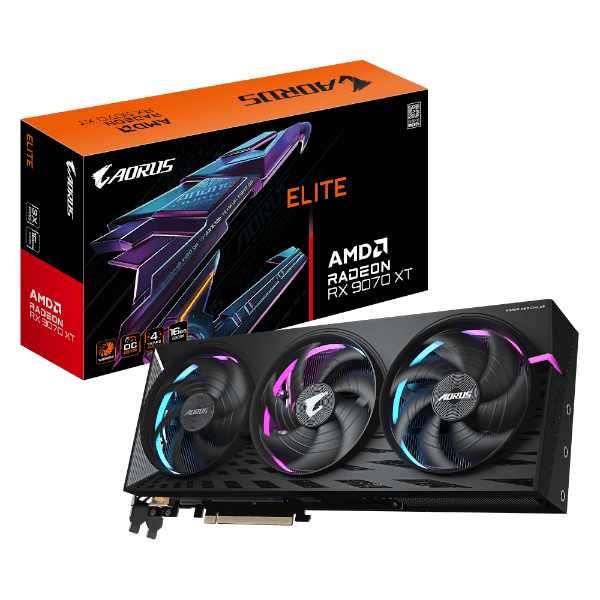 כרטיס מסך AORUS Radeon RX9070 XT ELITE 16G - ביצועים גבוהים