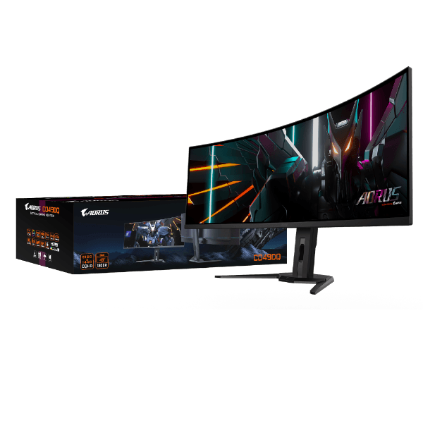 מסך AORUS CO49DQ Ultra-Wide DQHD OLED 144Hz KVM HDR
