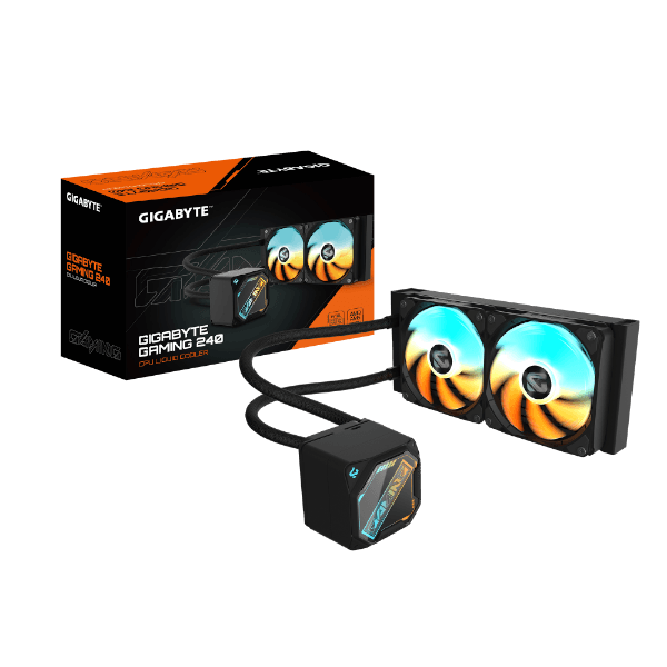 קירור נוזלי כפול GIGABYTE Gaming 240 2XARGB 120MM Fan Black