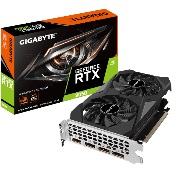 כרטיס מסך Gigabyte RTX 3050 Windforce 2 OC V2 6GB - ביצועים גבוהים