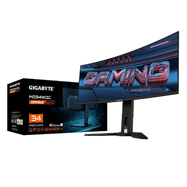 מסך קעור GIGABYTE MO34WQC 34 אינץ' QD-OLED 2K עם קצב ריענון 175Hz