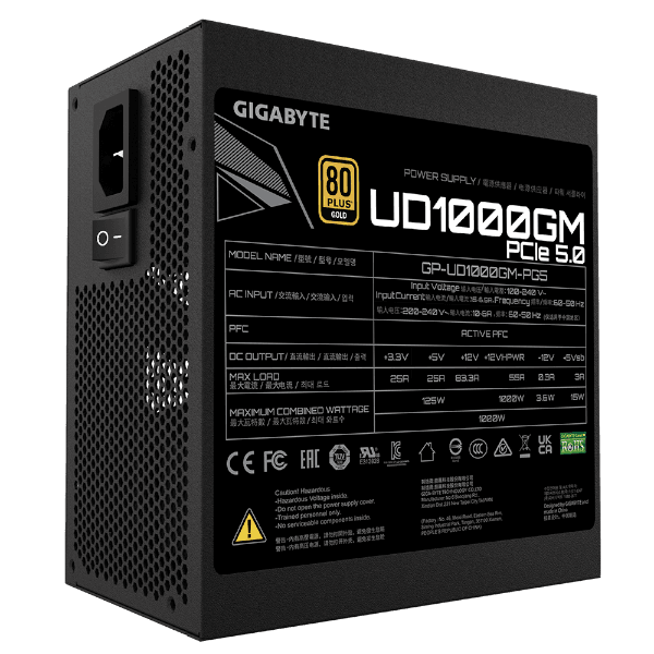 ספק כוח Gigabyte UD1000GM PG5 1000W PCIE 5.0 – 80 PLUS Gold