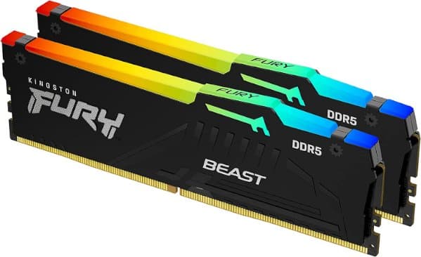 זיכרון RAM Kingston Fury Beast RGB 32GB DDR5 5600MHz