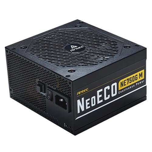 ספק כוח ANTEC NeoEco 750W Gold Fully Modular עם מאוורר שקט 120 מ"מ